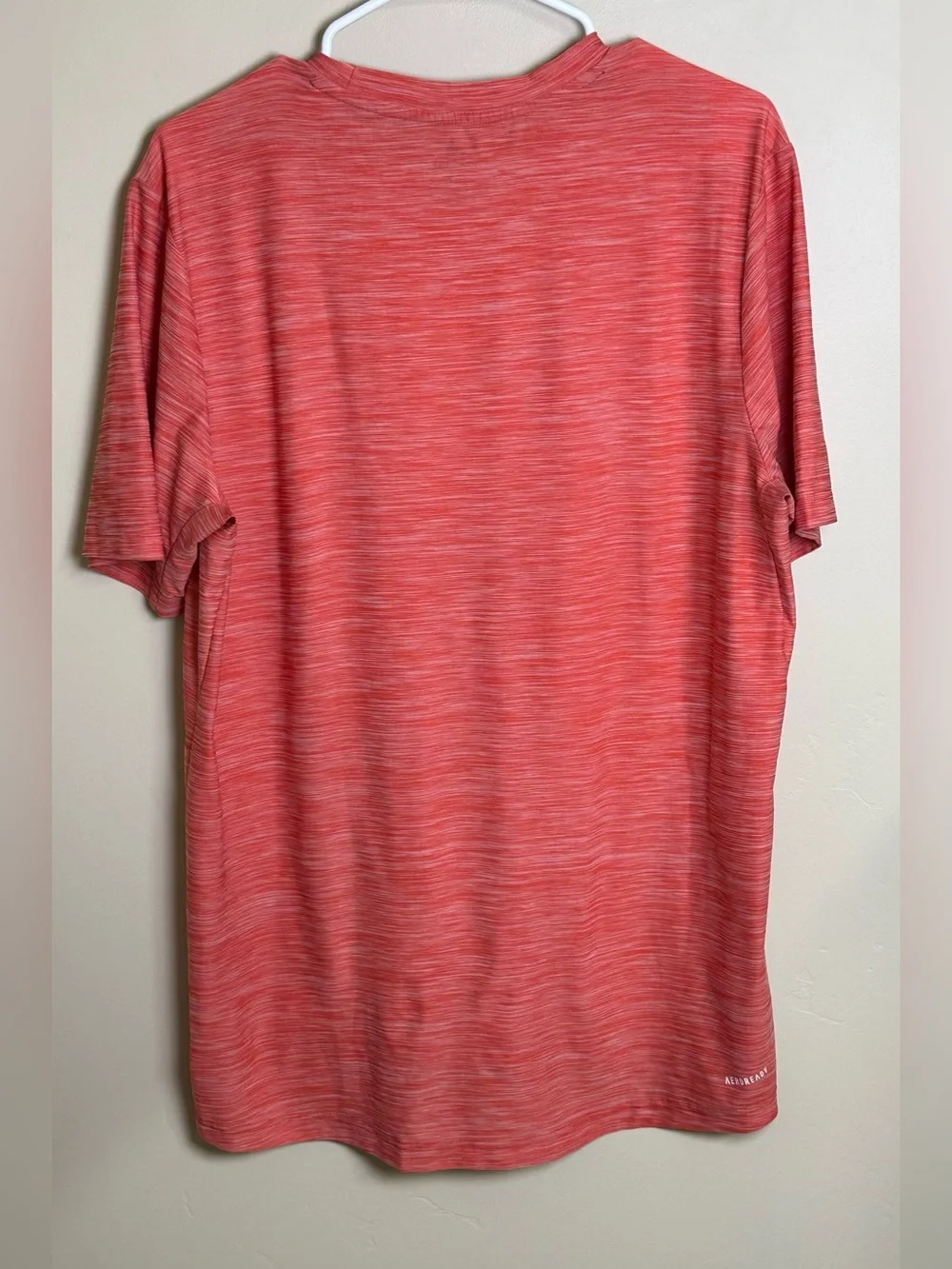 adidas Men’s Medium Red/Orange Heathered  Short-Sleeve Performance Tee | P2P 22”